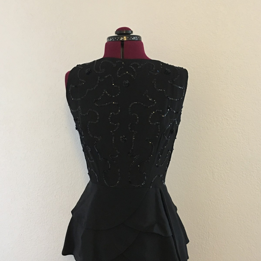 Vintage 50s Neusteters Sequined Crepe Peplum Dress